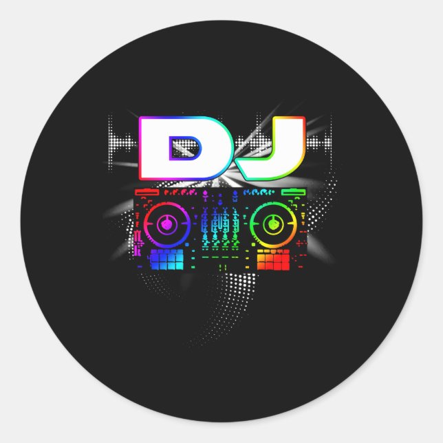 Dj Music Music Player Sound Classic Round Sticker (Front)