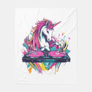 DJ Music Unicorn (1) Fleece Blanket