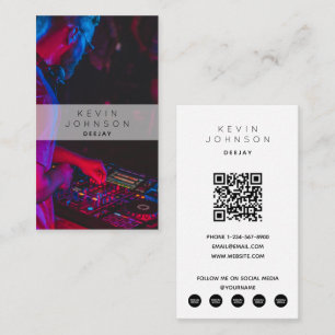DJ Musician Deejay Photo Social Media Modern Business Card