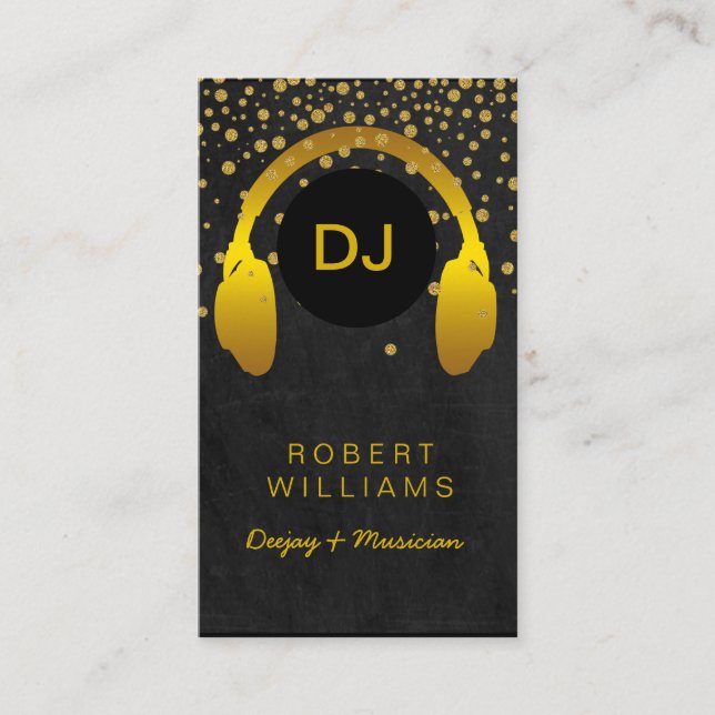 DJ Musician Professional Music Teacher Headphone Business Card (Front)