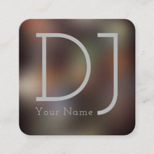 Dj night clubbing style square business card