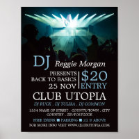 DJ on Stage, DJ, Club Event Advertising