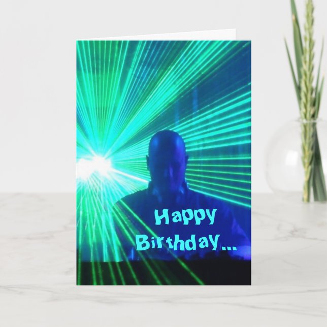 DJ on the decks - birthday card (Front)