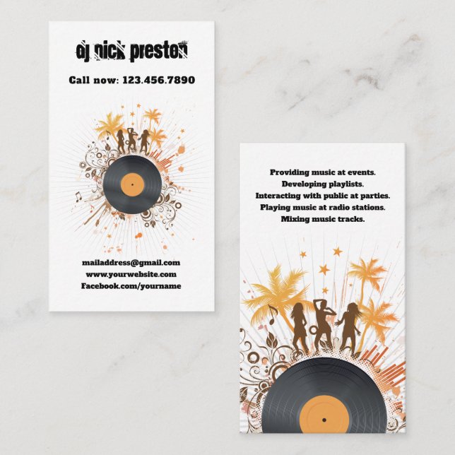 DJ Party Business Card (Front/Back)