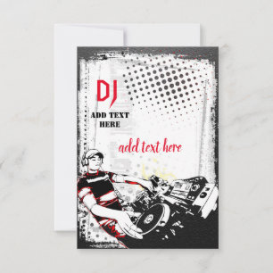 DJ Party Invitation Flat Card