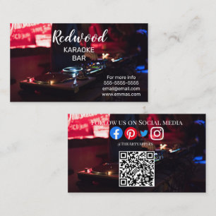 DJ party planner glow stick disco karaoke club Bus Business Card