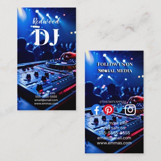 DJ party planner glow stick disco karaoke club Business Card (Front/Back)