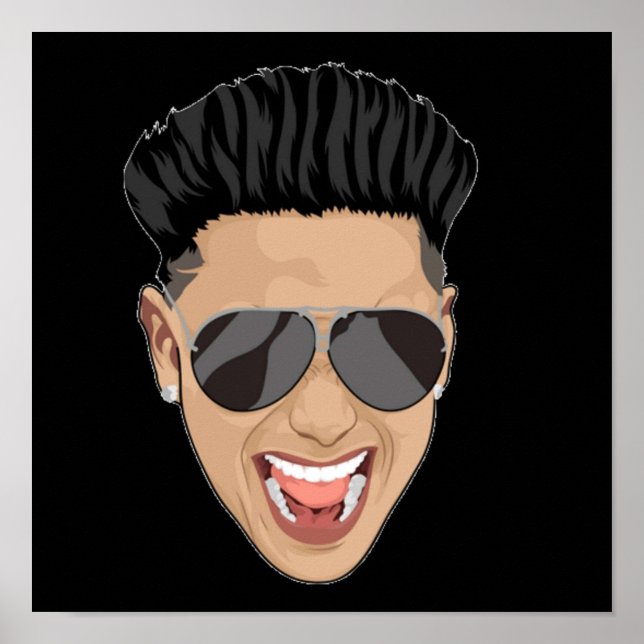 DJ Pauly D Jersey Shore face Poster (Front)