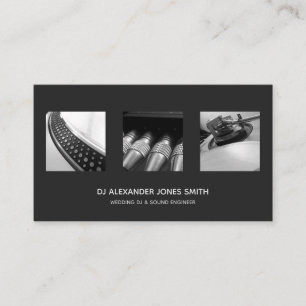 DJ Photographer - Modern Minimalist Dark Business Card