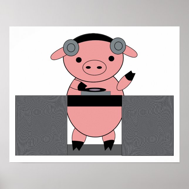 DJ Piggy Pig Poster (Front)