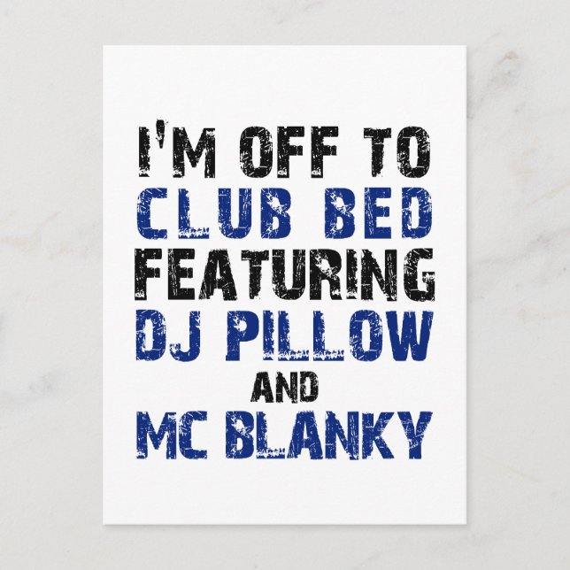 DJ Pillow and Mc Blanky Postcard (Front)