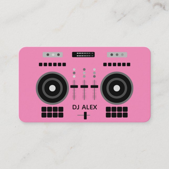 DJ Pink Modern 2019 Business Card (Front)