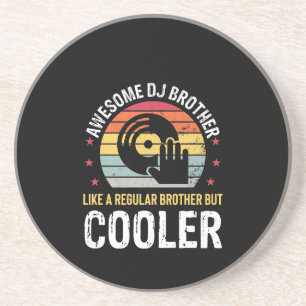 DJ Player Brother Funny Disc Jockey Wedding Party Coaster
