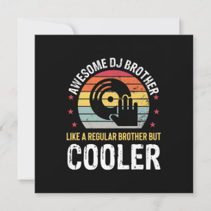 DJ Player Brother Funny Disc Jockey Wedding Party Holiday Card