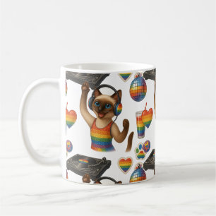 DJ Pride Paws Cat-inspired Pride LGBTQ Coffee Mug