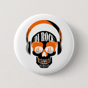 DJ rock skull death club music 6 Cm Round Badge