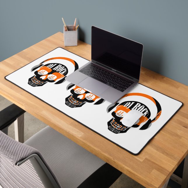 DJ rock skull death club music Desk Mat (Office 2)