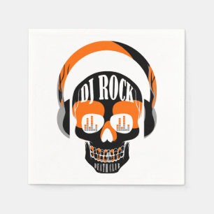 DJ rock skull death club music Napkin