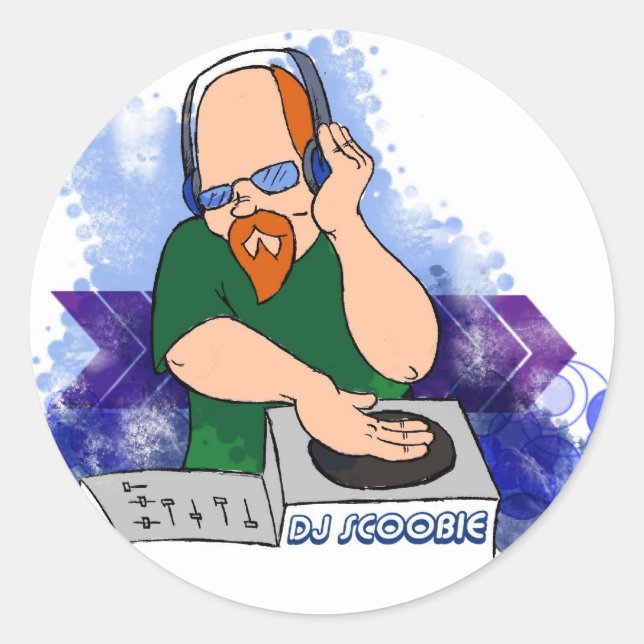 DJ SC0OBIE CLASSIC ROUND STICKER (Front)