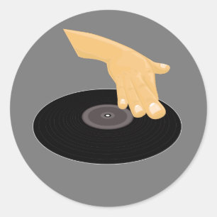 DJ Scratch Classic Round Sticker