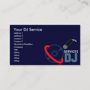 DJ Services Business Cards