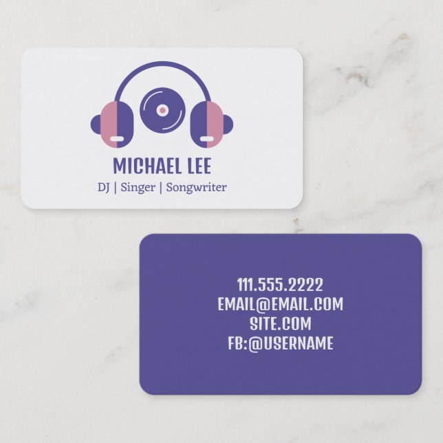 DJ - Singer - Deejay Business Card (Front/Back)