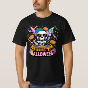 DJ Skeleton Halloween Party Design - T-Shirt