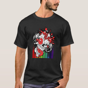 Dj Skull Headphones Table Play Music Dj T-Shirt