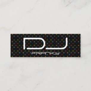 DJ sparkling pastel stars Mini Business Card