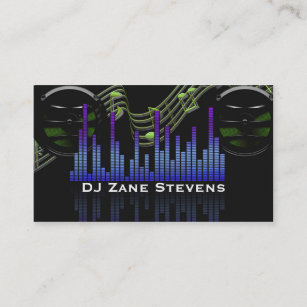 DJ Speakers, Music Staff, Notes Sound Bar Business Card