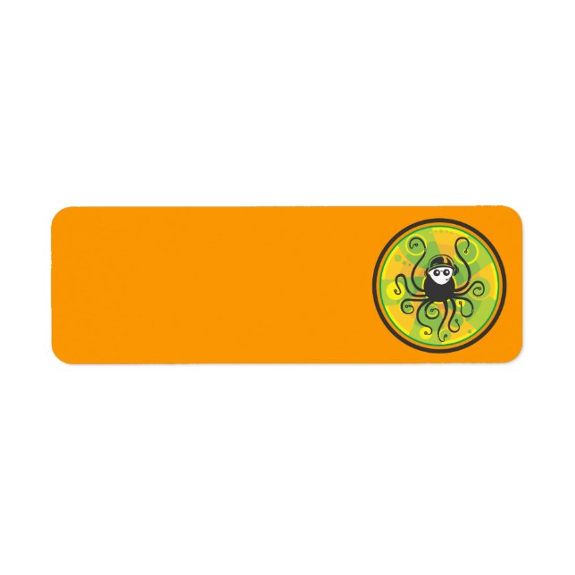 DJ Squid Green Return Address Label (Front)