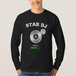 Dj Star Deejay Vinyl Turntable Headphones Party Di T-Shirt