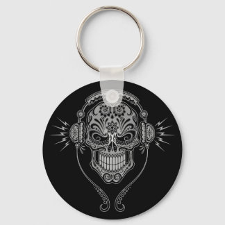 DJ Sugar Skull – Black Key Ring