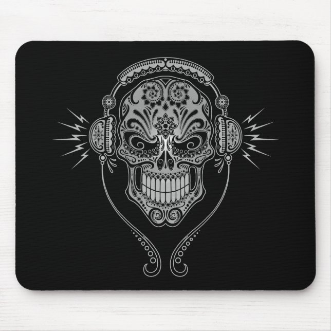 DJ Sugar Skull – Black Mouse Pad (Front)