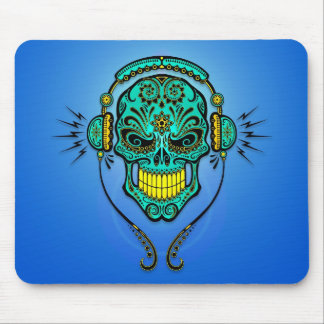 DJ Sugar Skull – Blue and Yellow Mouse Pad