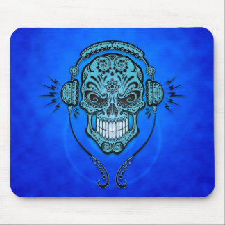 DJ Sugar Skull (blue) Mouse Pad