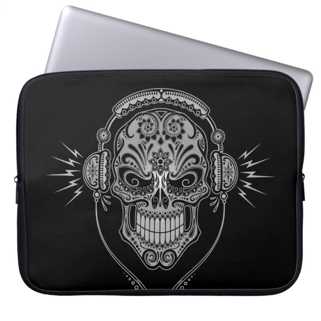 DJ Sugar Skull, dark Laptop Sleeve (Front)