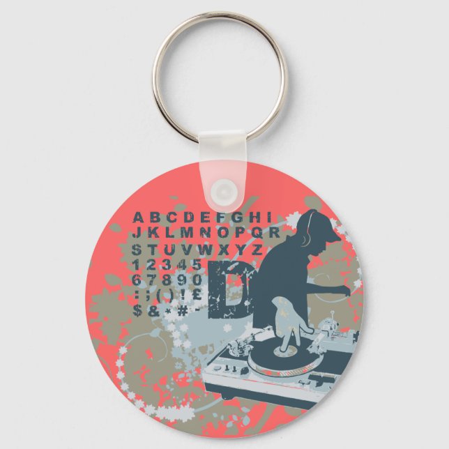 DJ T-shirts and Gifts Key Ring (Front)