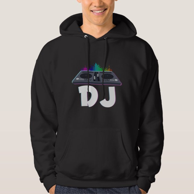 DJ Techno Music Producer Electro Musician Hoodie (Front)