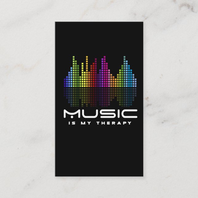 DJ Techno Therapy Music Equalizer edm Party Business Card (Front)