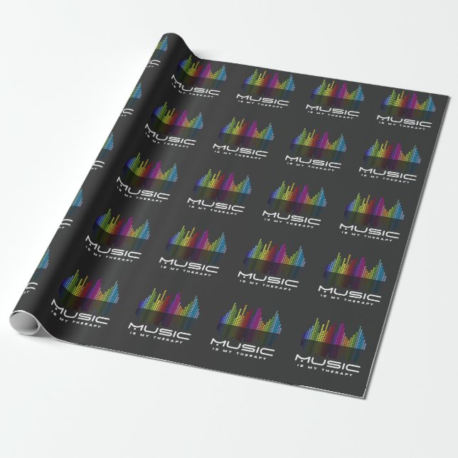 DJ Techno Therapy Music Equalizer edm Party Wrapping Paper (Unrolled)