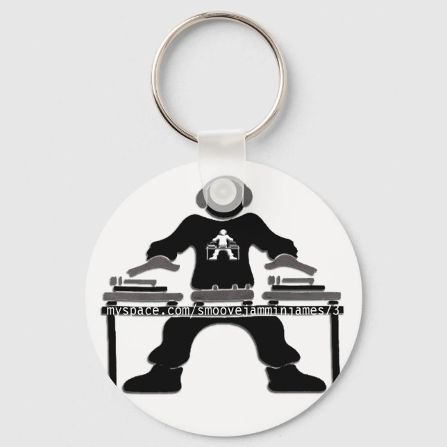 DJ_tshirtUPLOAD, myspace.com/smoovejamminjames73 Key Ring (Front)