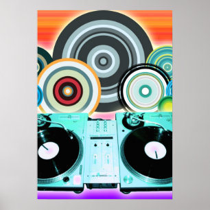 DJ Turntable Circles Poster