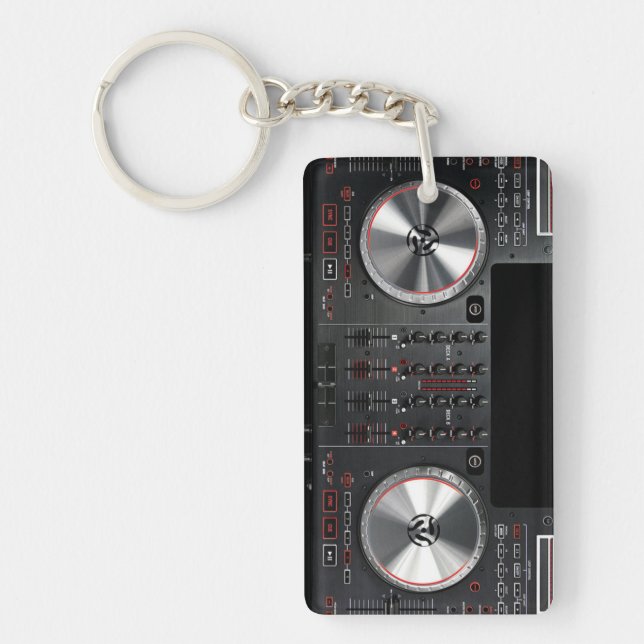 DJ turntable mix desk keychain (Front)