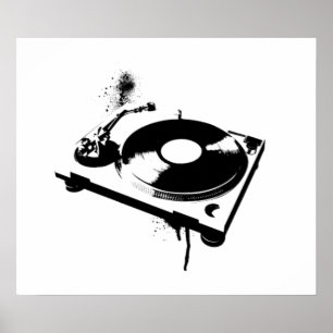 DJ Turntable Poster