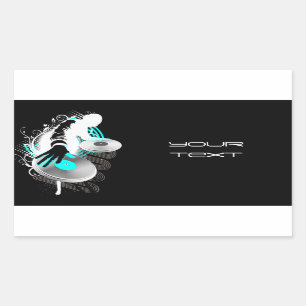 DJ turntable Rectangle Stickers