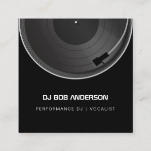 DJ turntable Square Business Card