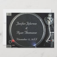 DJ Turntable wedding Invitation
