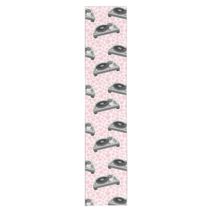 DJ Turntable With Pink Hearts, Musician Wedding Short Table Runner