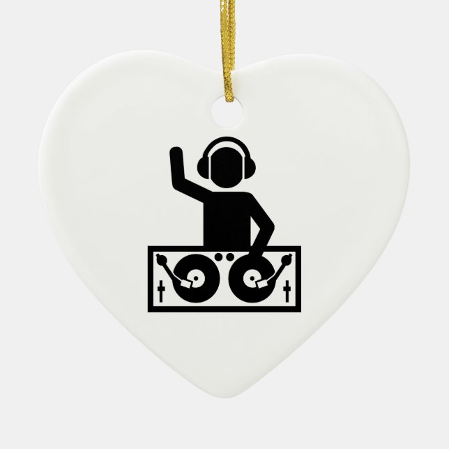 DJ Turntables Ceramic Tree Decoration (Front)